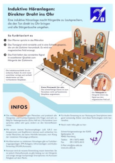 Verkleinerte Ansicht eines Flyers über induktive Höranlagen