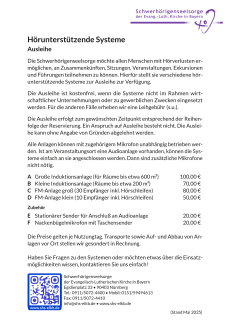 Infoblatt mit Angaben zur Ausleihe von Geräten